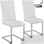 Voir la diapositive 1 : tectake Ensemble de chaises de salle à manger rembourré avec revêtement aspect cuir blanc Lot de 2
