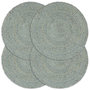 Voir la diapositive 1 : VIDAXL Napperons 4 pcs Vert olive Plain 38 cm Rond Jute