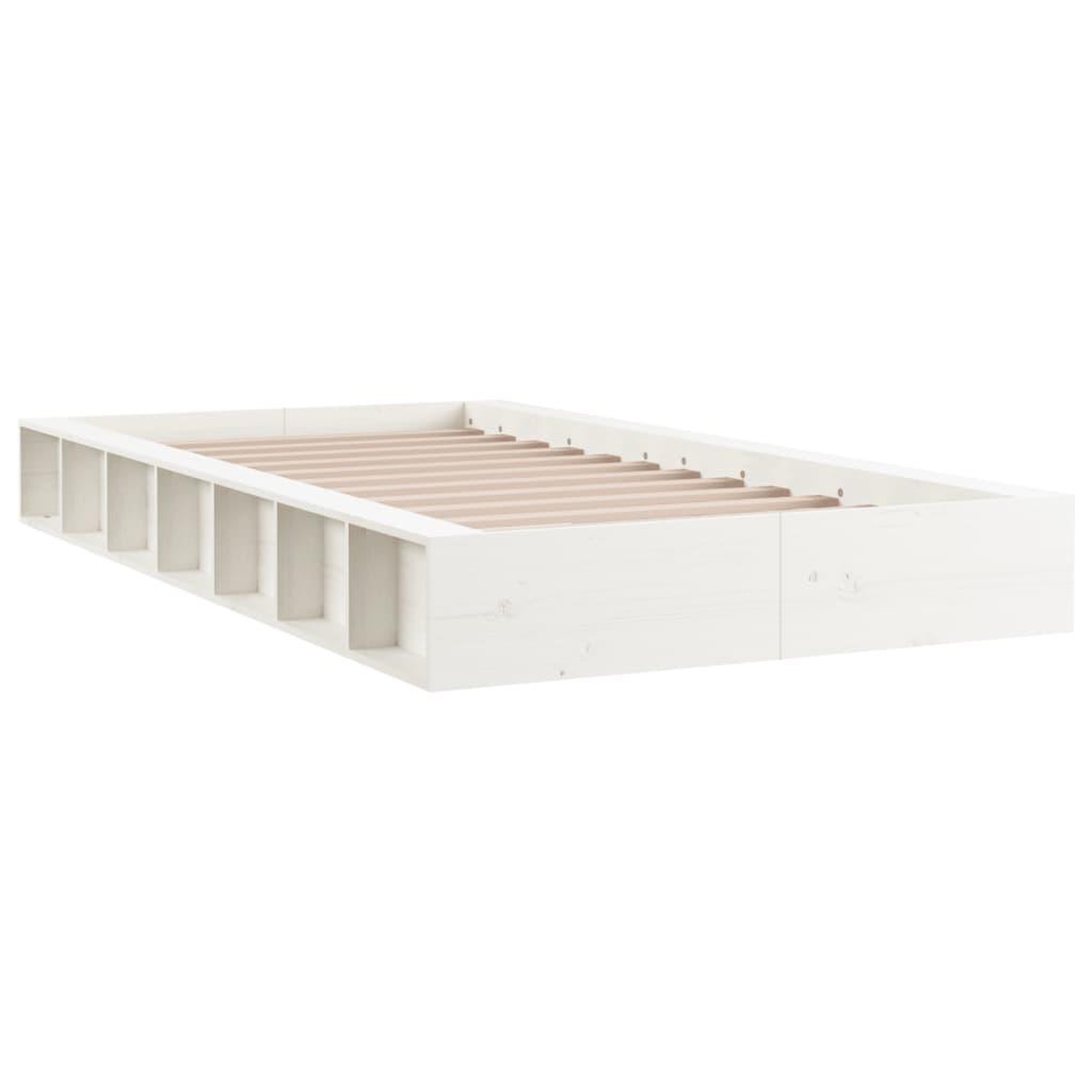 Voir la diapositive 3 : VIDAXL Cadre de lit sans matelas blanc 100x200 cm bois massif