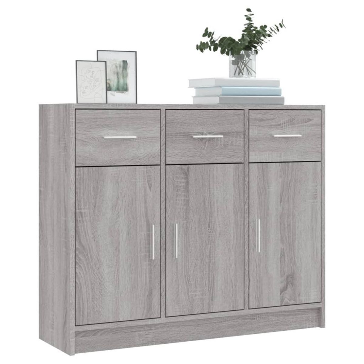VIDAXL Buffet sonoma gris 91x28x75 cm bois d'ingenierie