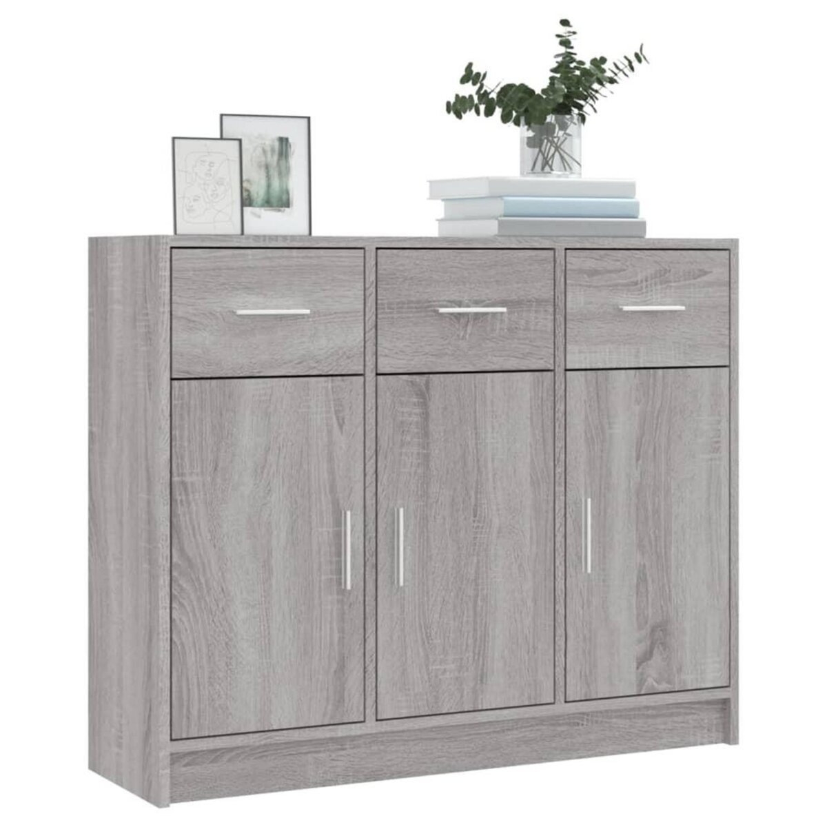 VIDAXL Buffet sonoma gris 91x28x75 cm bois d'ingenierie