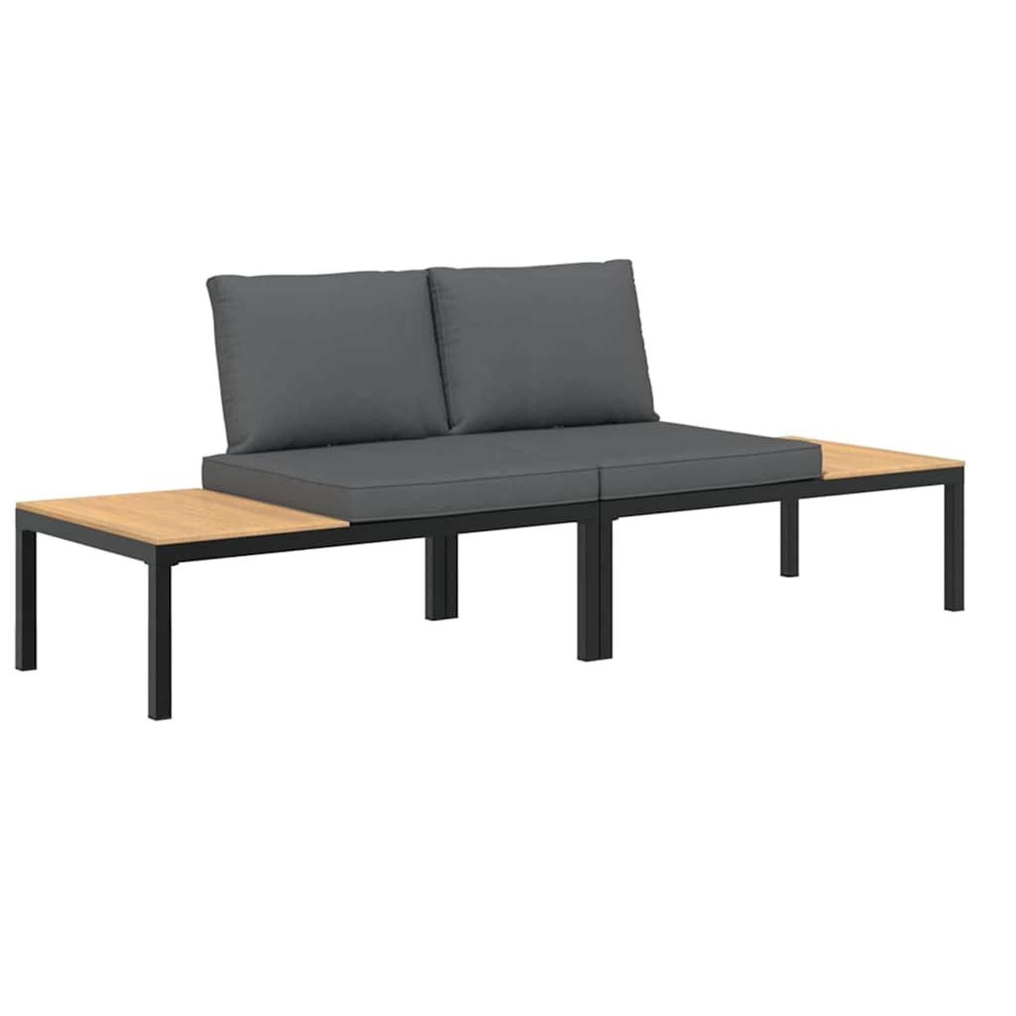 Voir la diapositive 2 : VIDAXL Salon de jardin 2 pcs avec coussins noir aluminium