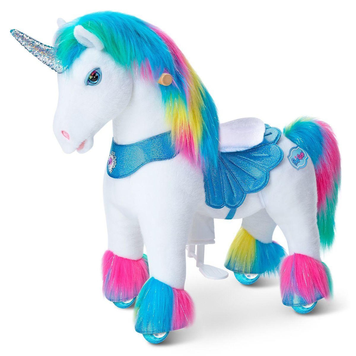 Ponycycle Cheval Porteur Enfant Modele Y licorne arc-en-ciel