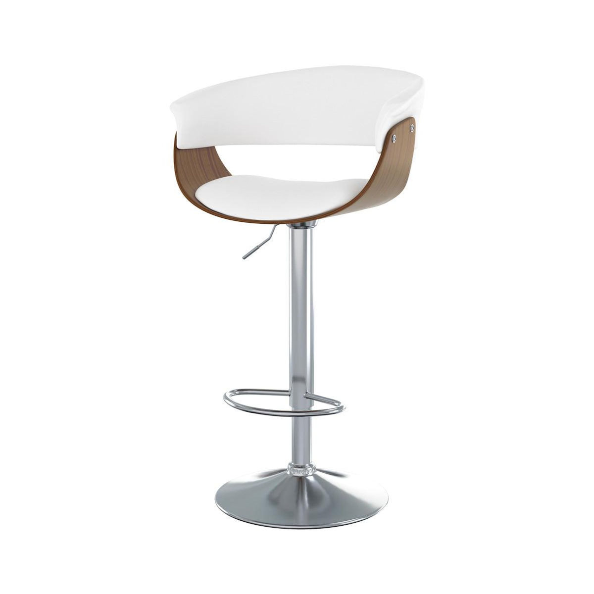 Rendez vous déco Chaise de bar réglable et pivotante 59/81 cm en cuir synthétique blanc-Basile