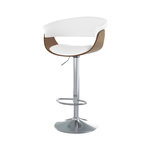 Rendez vous déco Chaise de bar réglable et pivotante 59/81 cm en cuir synthétique blanc-Basile