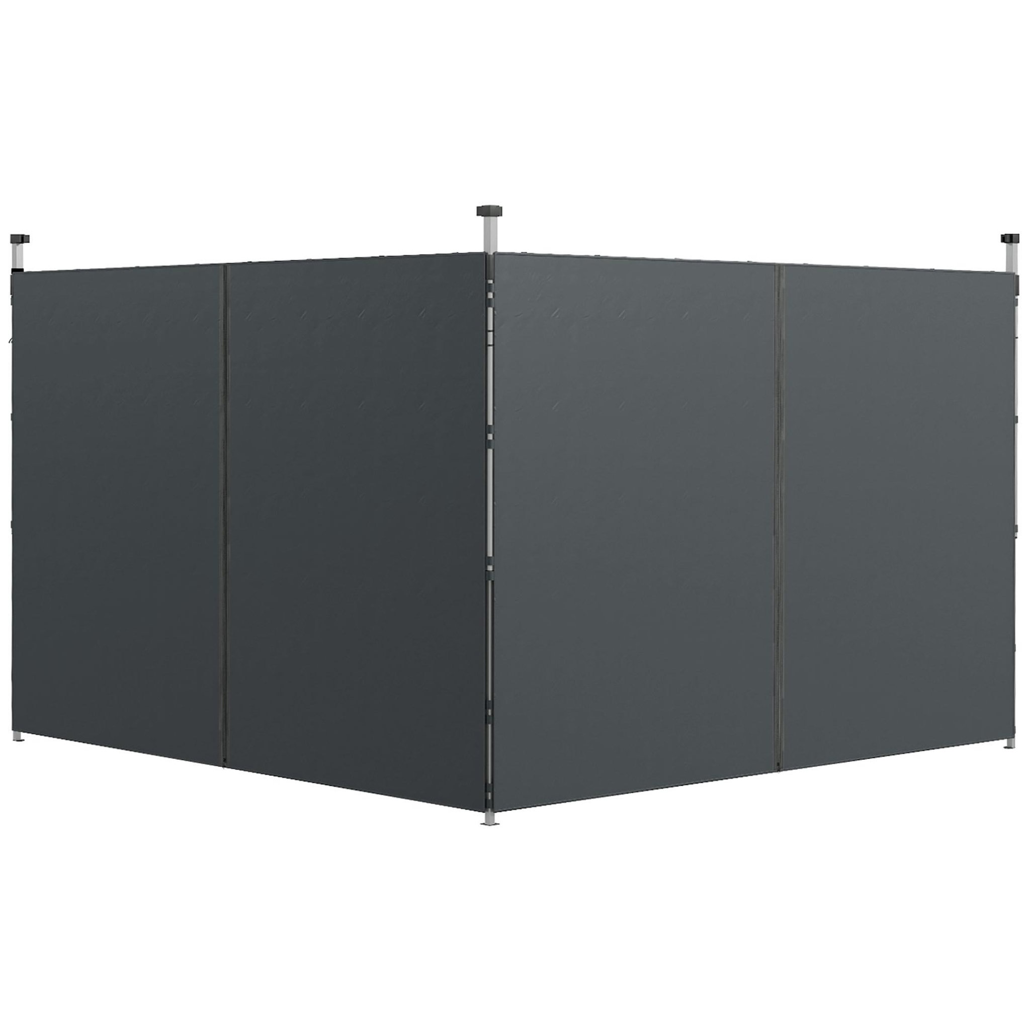 OUTSUNNY Parois latérales de rechange barnum panneaux latéraux pour tonnelle 3 x 3 ou 3 x 6 m - lot de 2 pièces - gris foncé