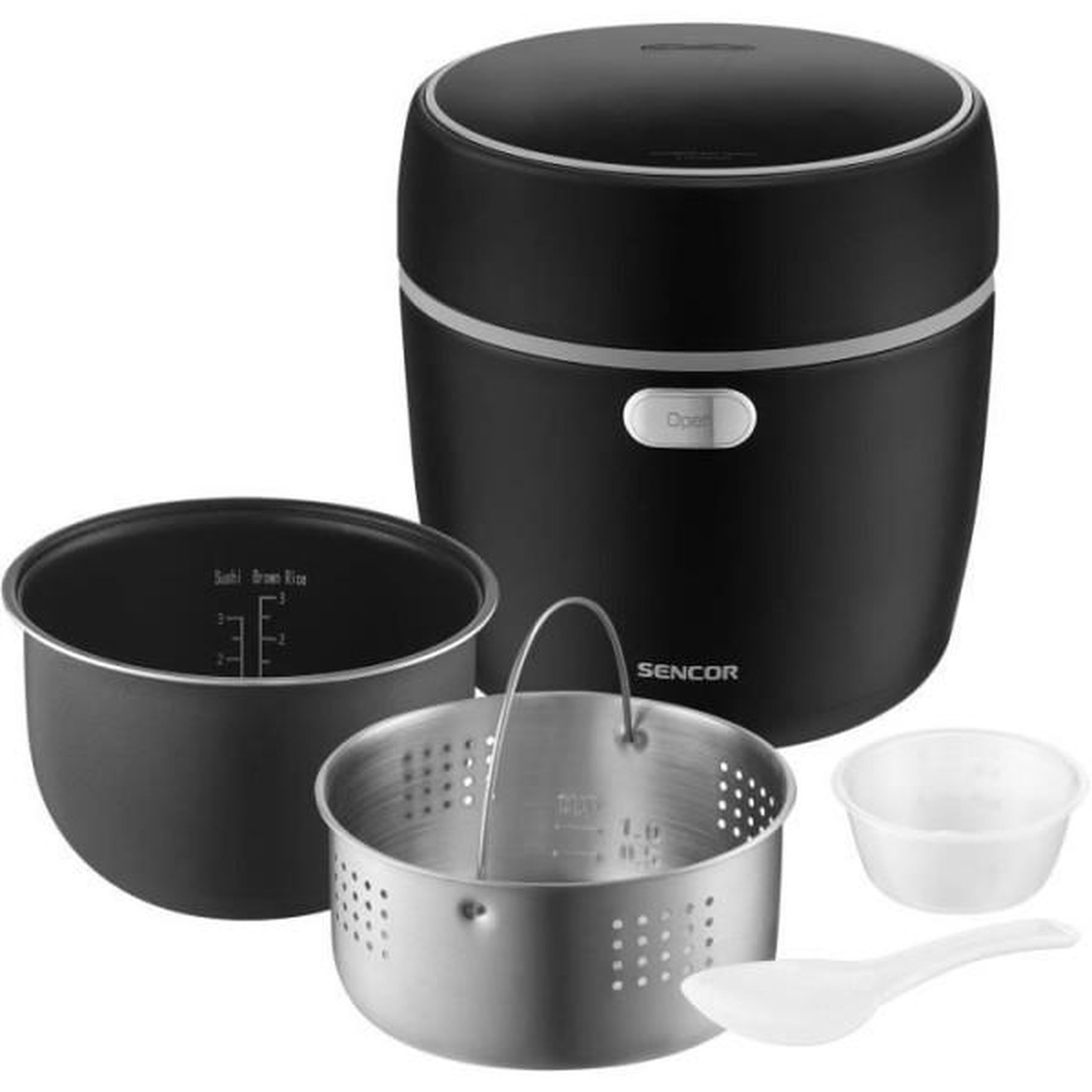Voir la diapositive 4 : MARKET24 Cuiseur de Riz Electrique  - SENCOR - SRM 0671BK - 350 W - 0,6 L - Noir