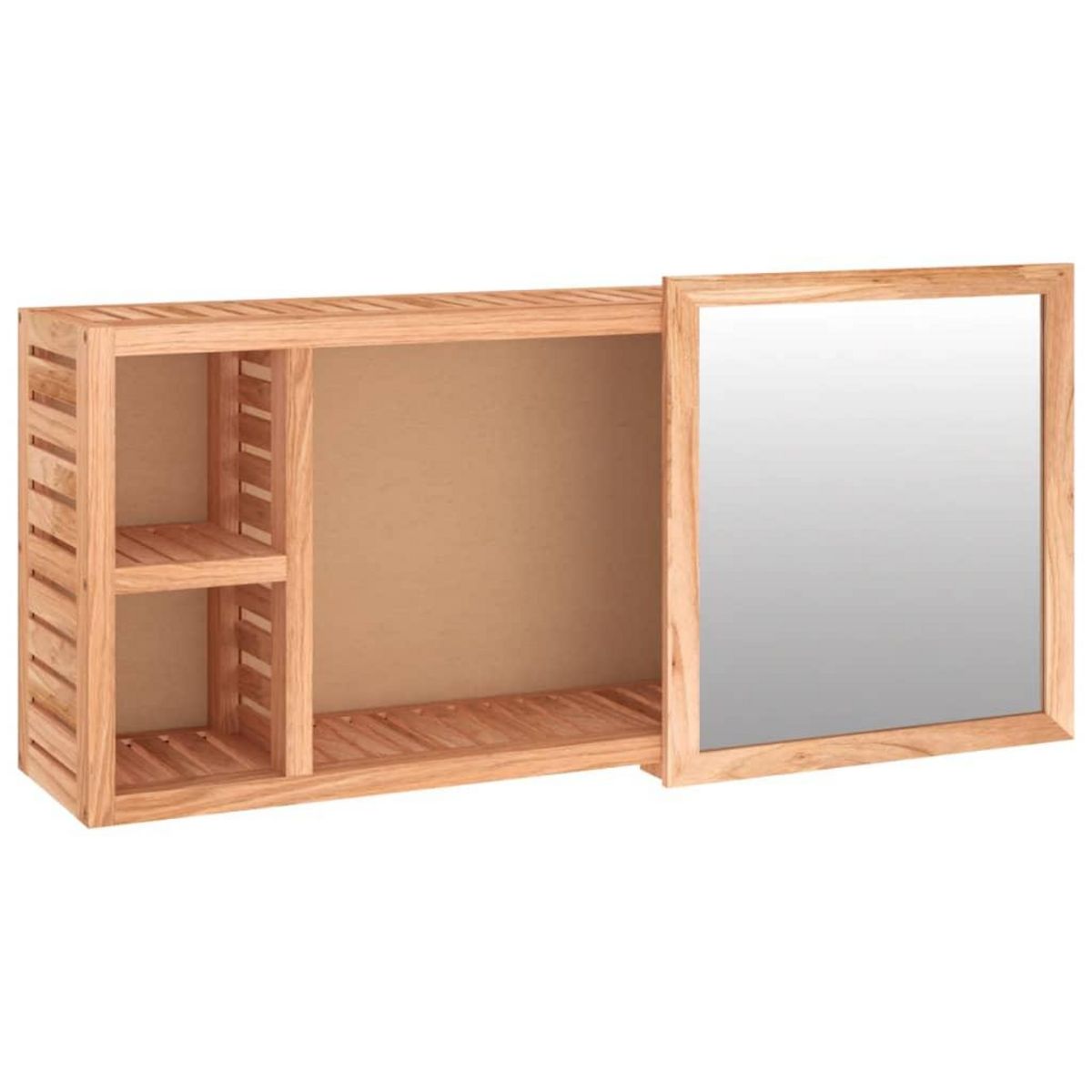 VIDAXL Armoire a miroir 80x17x34 cm Bois massif de noyer