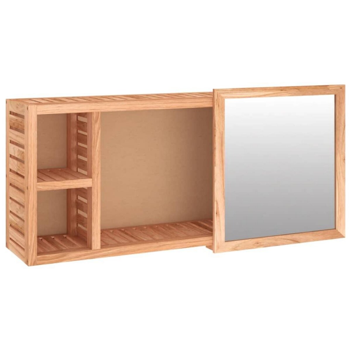 VIDAXL Armoire a miroir 80x17x34 cm Bois massif de noyer