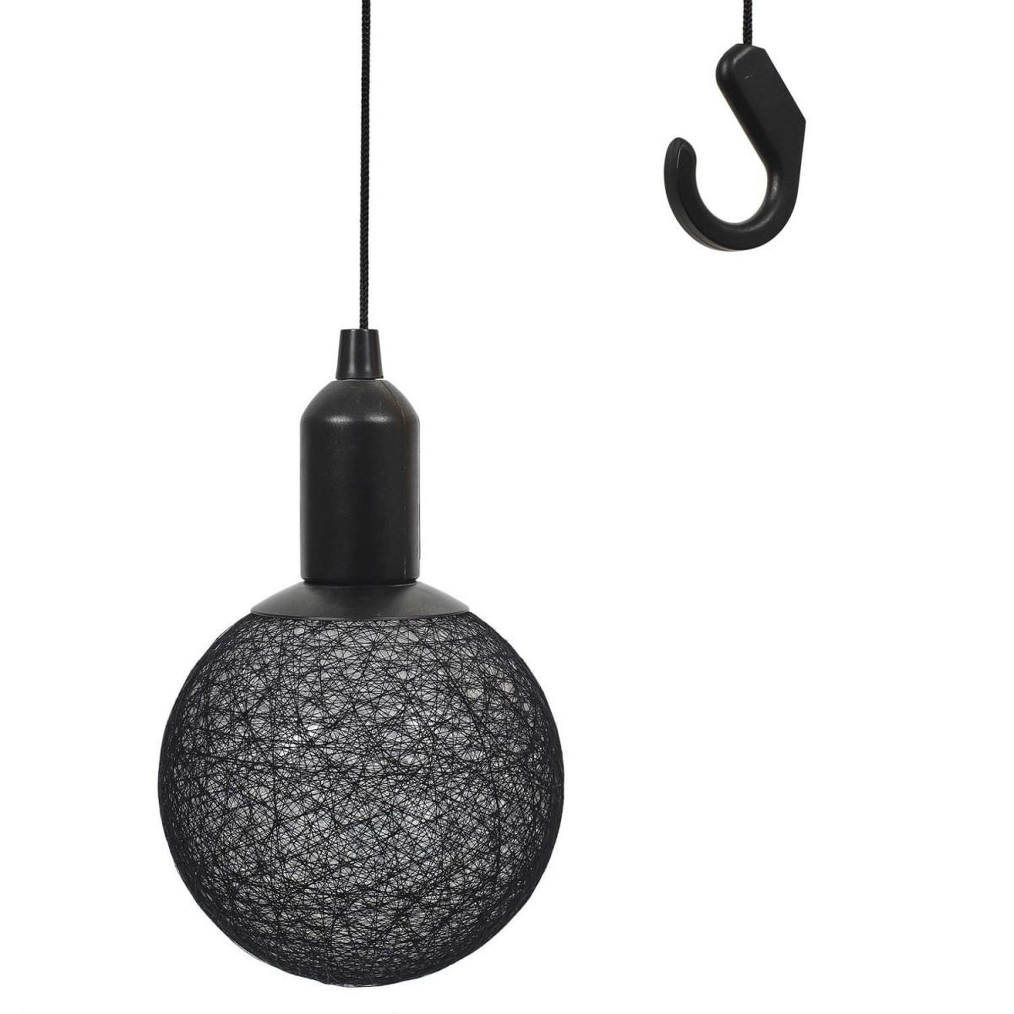 Voir la diapositive 2 : The Home Deco Factory Lampe suspension à led  boule  24cm noir