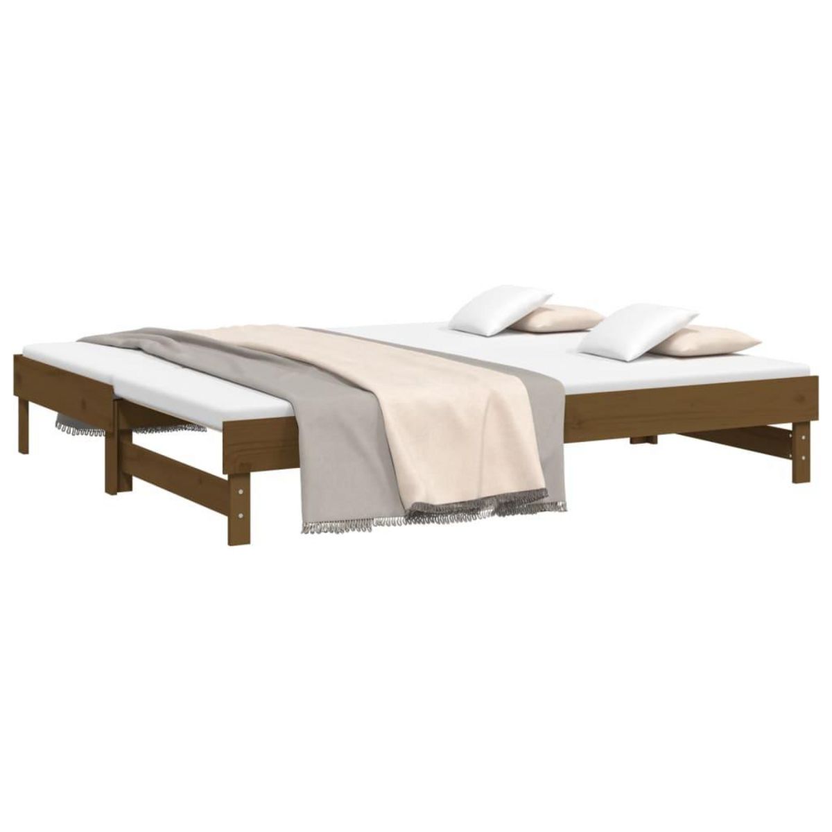 VIDAXL Lit coulissant sans matelas marron miel 2x(90x200) cm