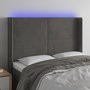 Voir la diapositive 1 : VIDAXL Tete de lit a LED Gris fonce 147x16x118/128 cm Velours