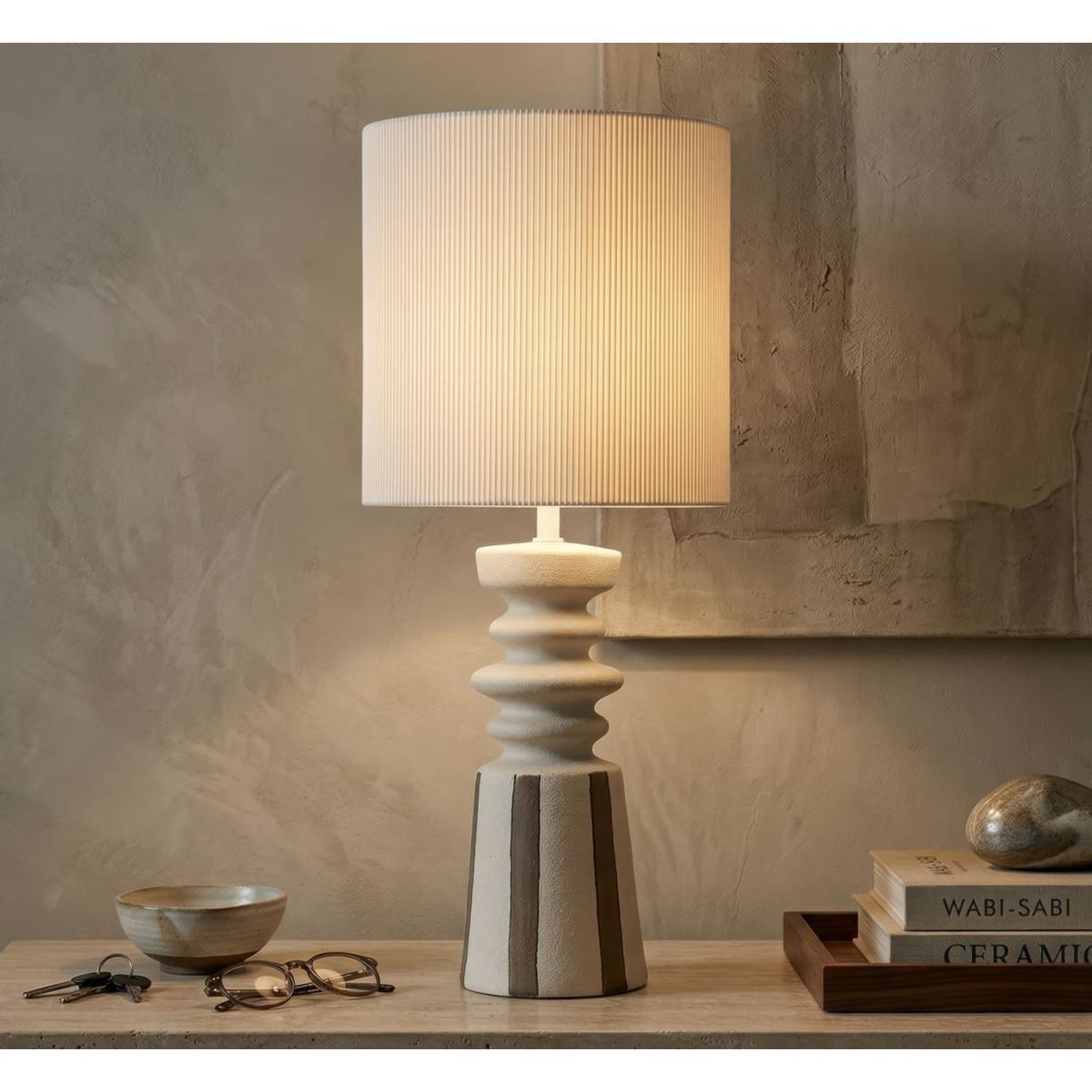 Voir la diapositive 5 : Paris Prix Lampe à poser en céramique  tribal  67cm multicolore