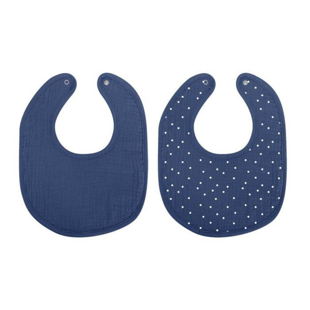 Paris Prix Lot de 2 Bavoirs Bébé  Absorbant  27cm Bleu Foncé