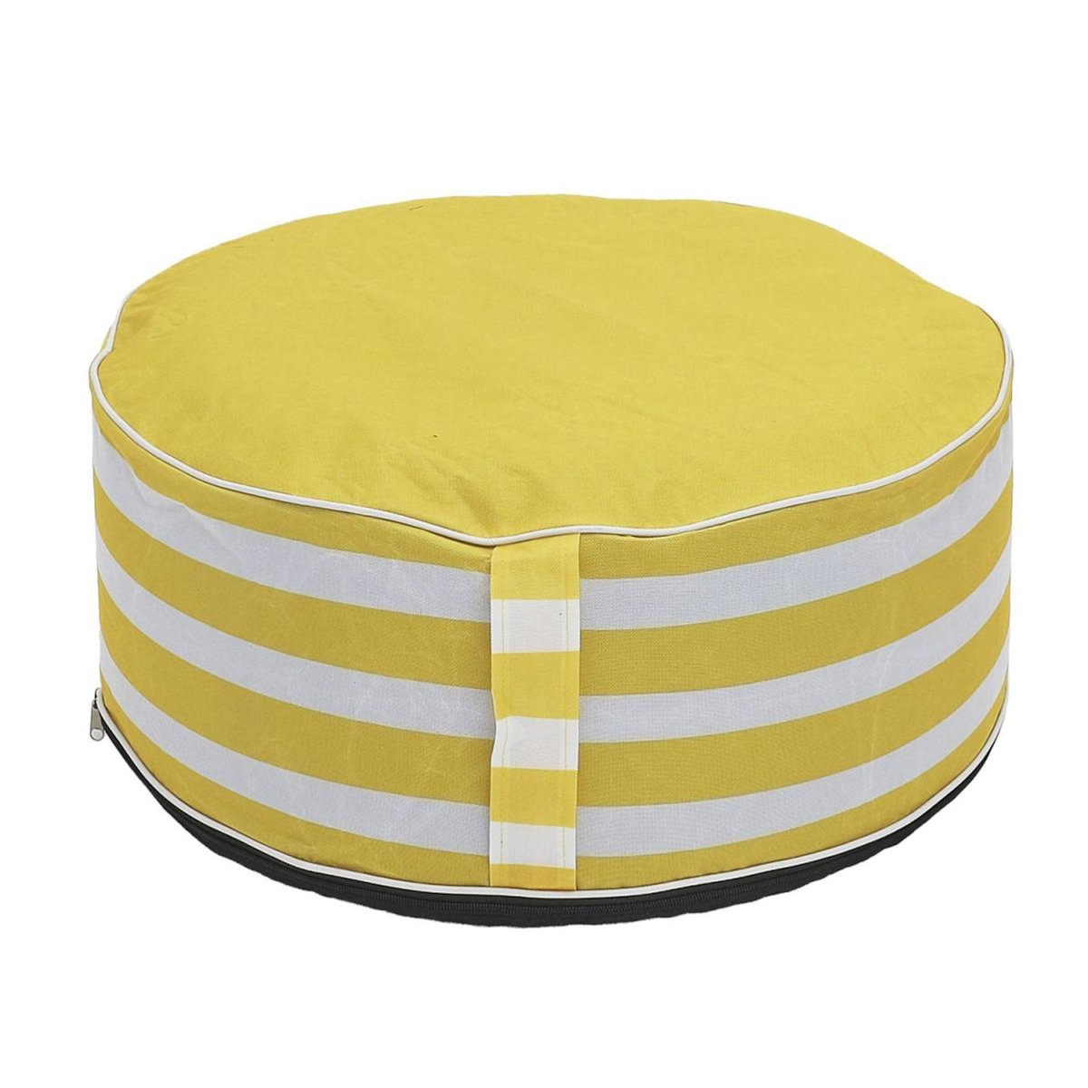 Paris Prix Pouf Gonflable Rayé  Bain de Soleil  56cm Jaune