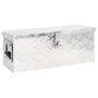 Voir la diapositive 1 : VIDAXL Boîte de rangement Argente 60x23,5x23 cm Aluminium