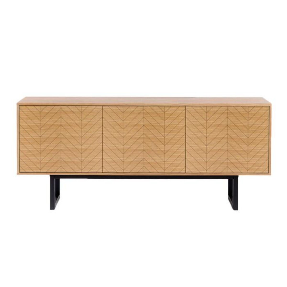 Paris Prix Buffet 3 Portes Triangle  Camden  175cm Chêne & Noir