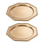 Paris Prix Lot de 2 Plateaux Déco  Octogonaux  30cm Or