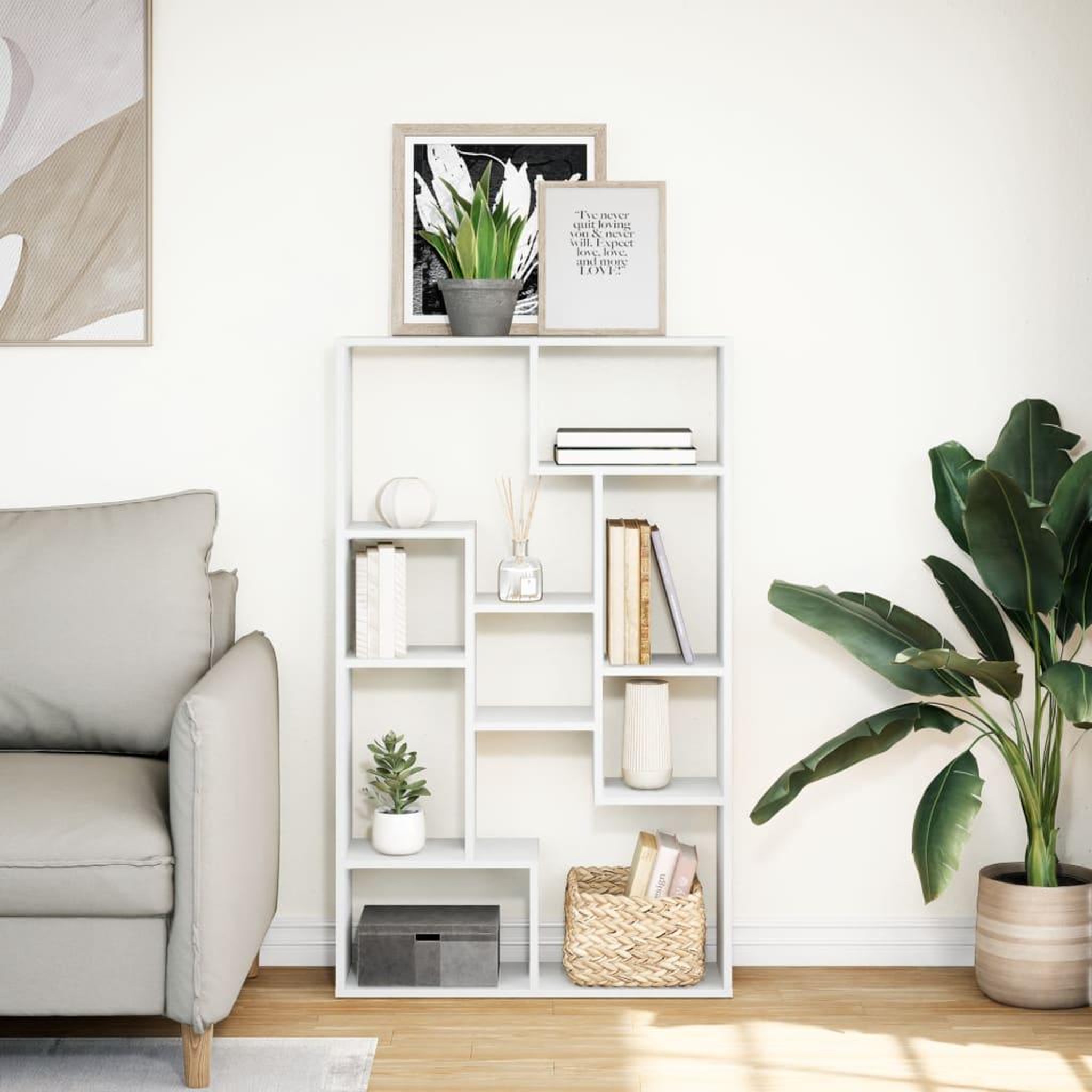 Voir la diapositive 3 : VIDAXL Bibliotheque blanc 72x20x120 cm bois d'ingenierie