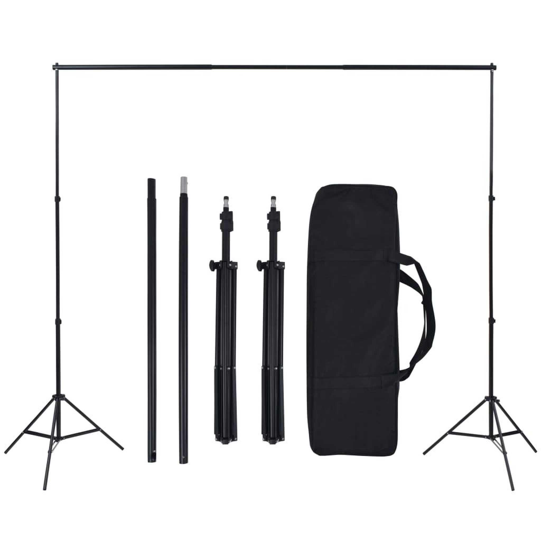Voir la diapositive 5 : VIDAXL Kit de studio avec 5 toiles de fond colorees et cadre reglable