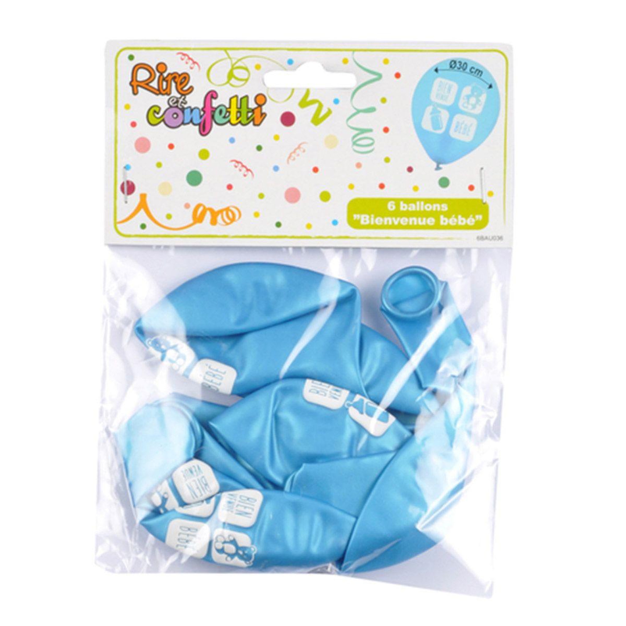Voir la diapositive 2 : HOMEA Lot de 6 Ballons  Bébé est Arrivé  30cm Bleu