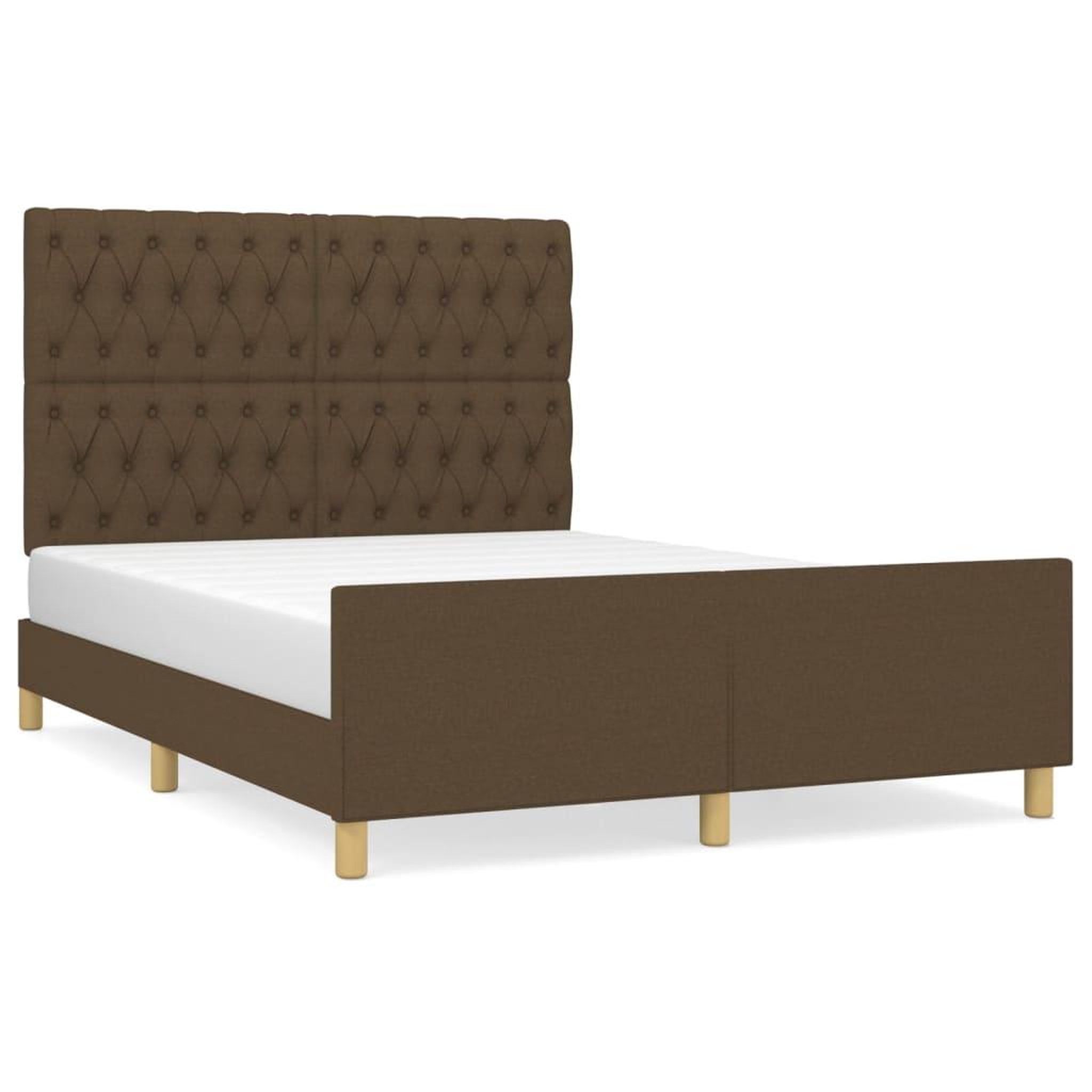 Voir la diapositive 2 : VIDAXL Cadre de lit sans matelas marron fonce 140x200 cm tissu