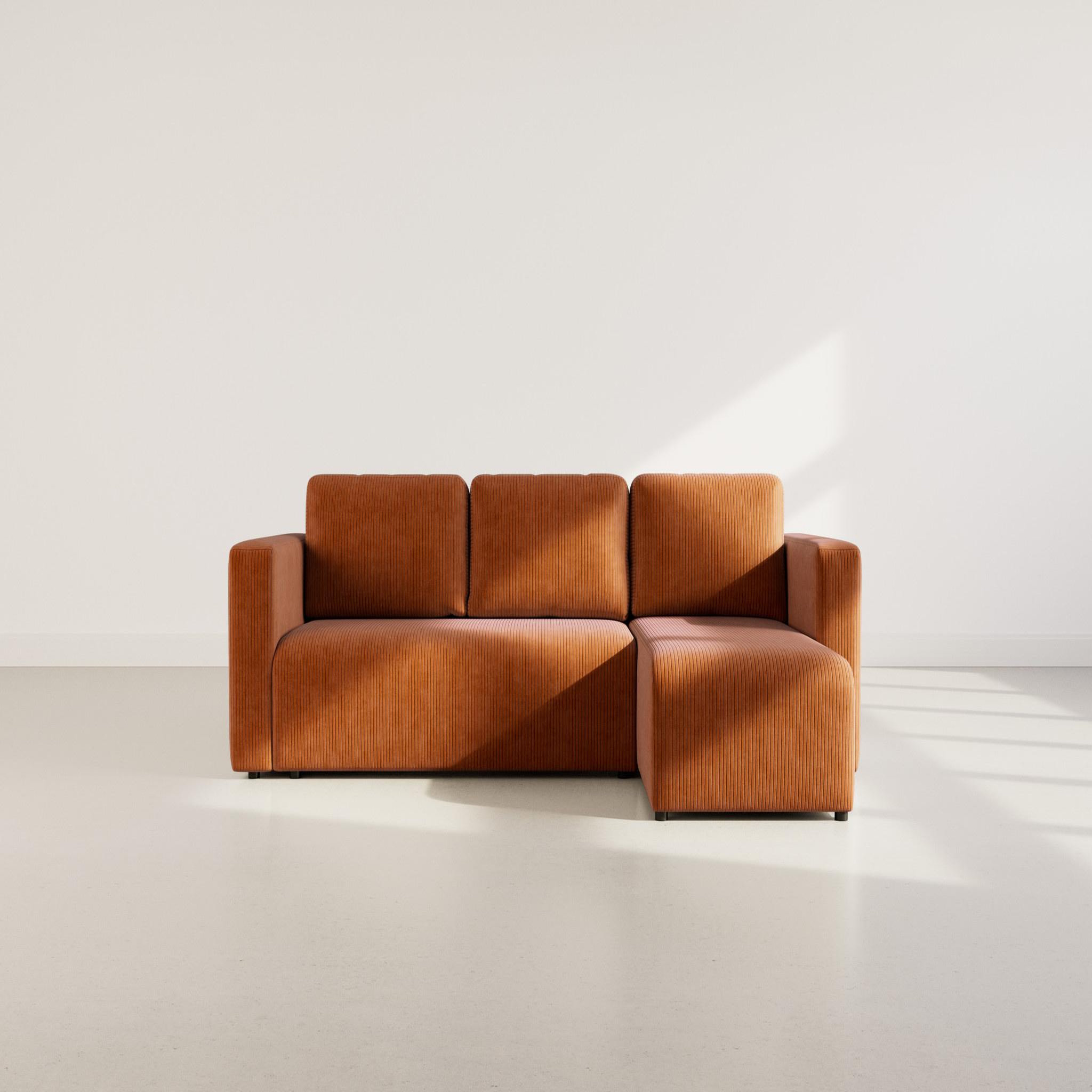 Voir la diapositive 5 : BEST MOBILIER Canopy - canapé d'angle réversible 4 places convertible avec coffre en velours côtelé