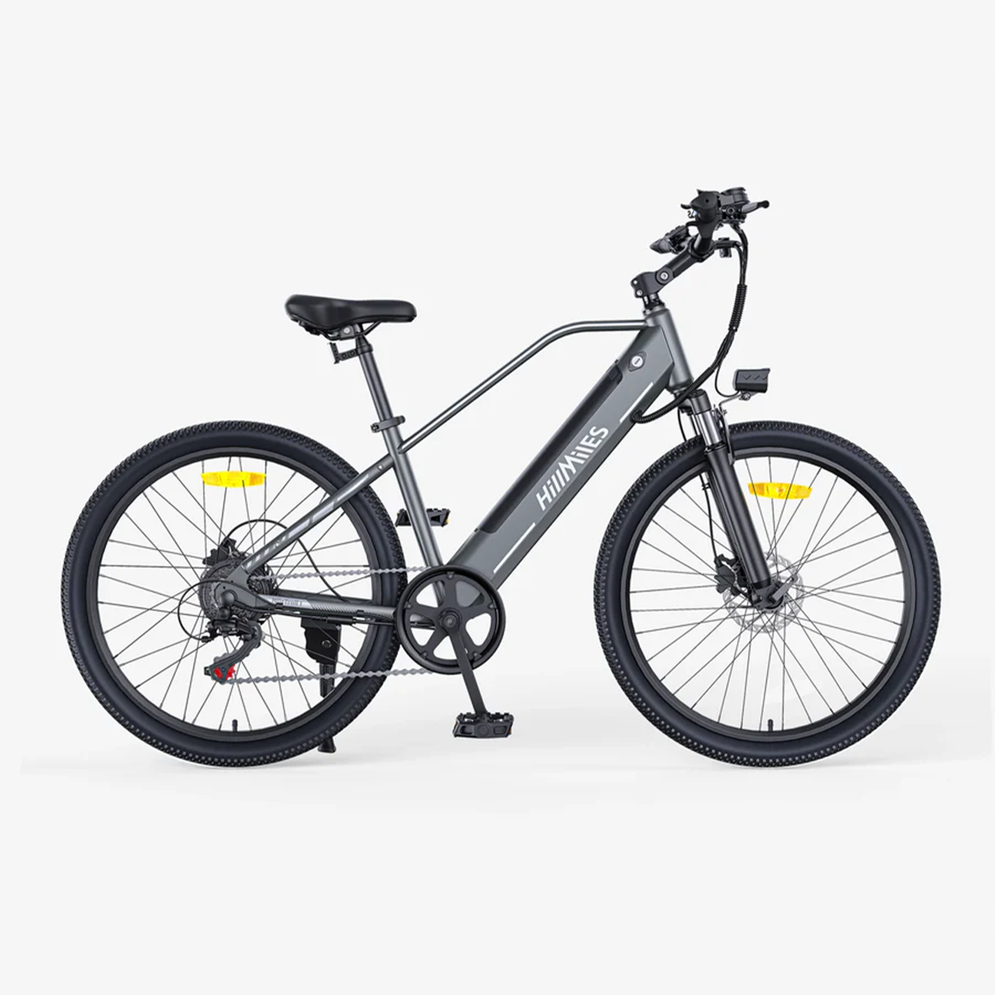 HILLMILES Vélo électrique de montagne pour homme HillMiles MileTrail 1, 250 W. Coloris disponibles : Gris, Bleu
