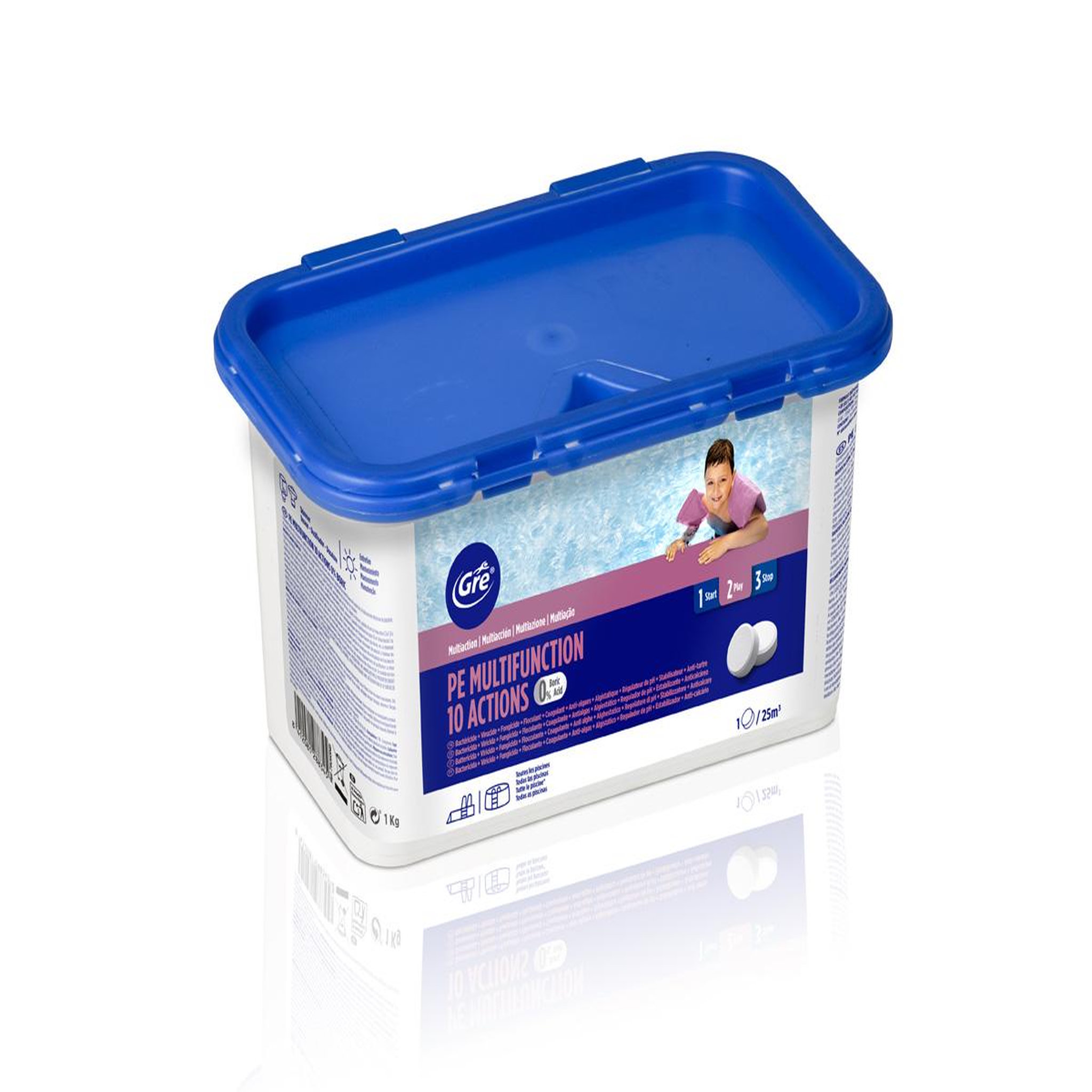 GRE Chlore 10 actions sans acide borique 1 kg - gré