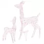 VIDAXL Famille de rennes de decoration Acrylique 160 LED blanc chaud