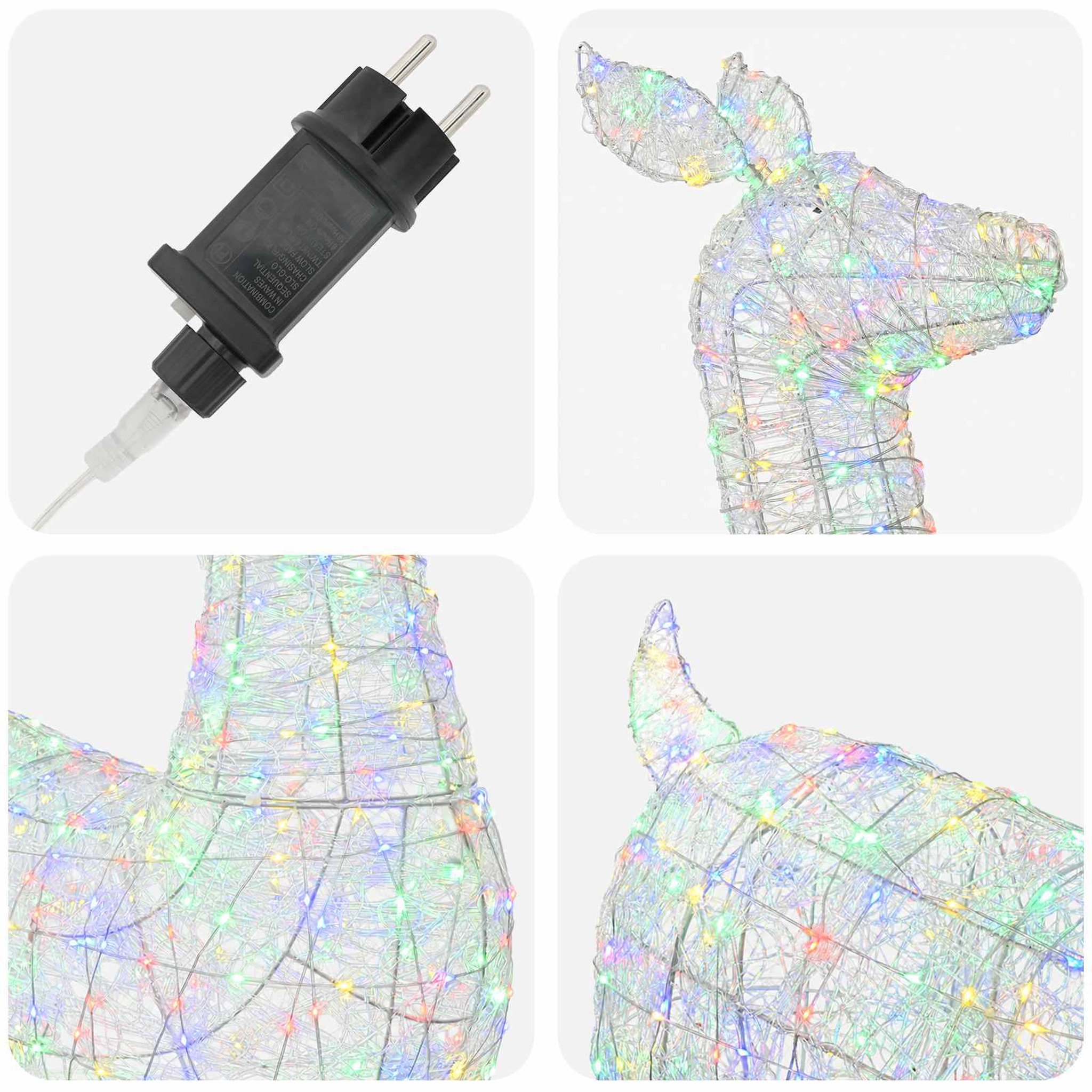 Voir la diapositive 6 : VIDAXL Renne de Noël lumineux a LED LOVIISA 900 LED Multicolore