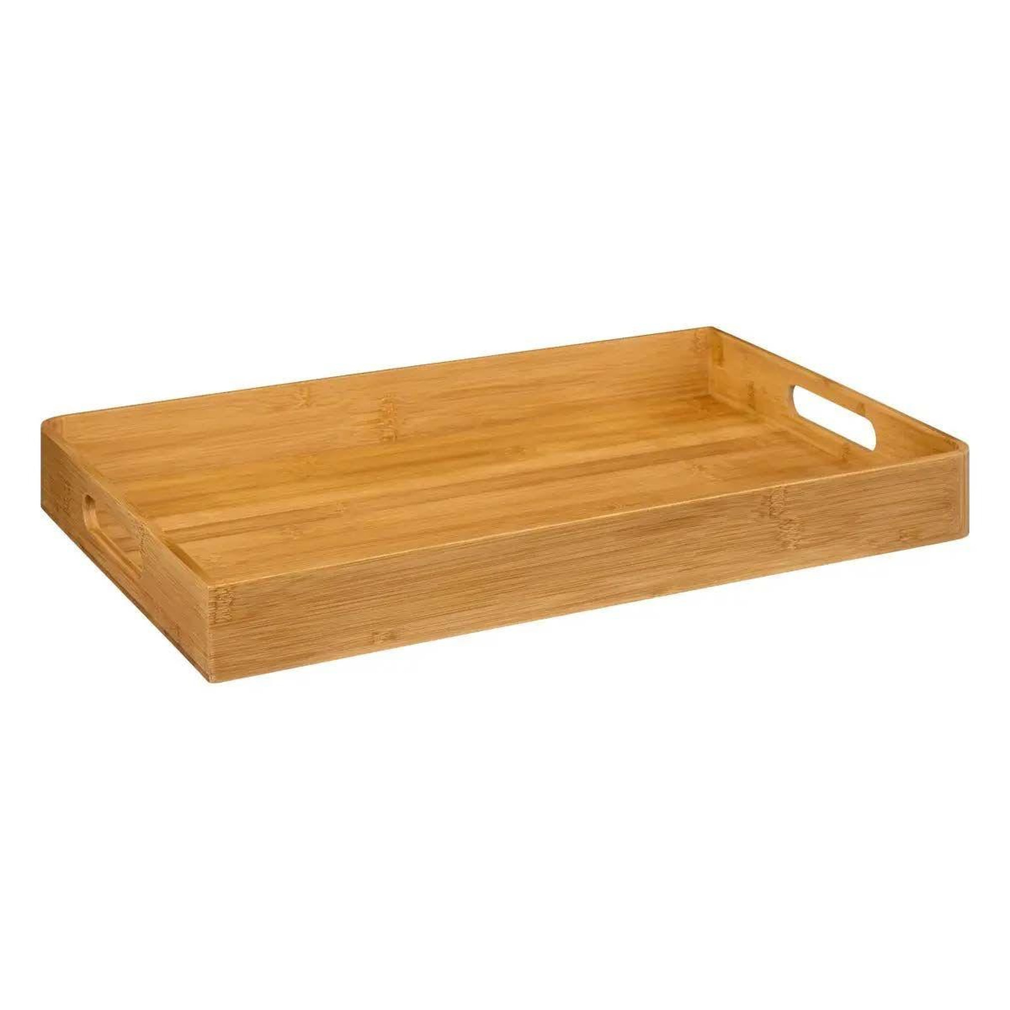Voir la diapositive 3 : FIVE Lot de 2 plateaux de service  bambou  46cm beige