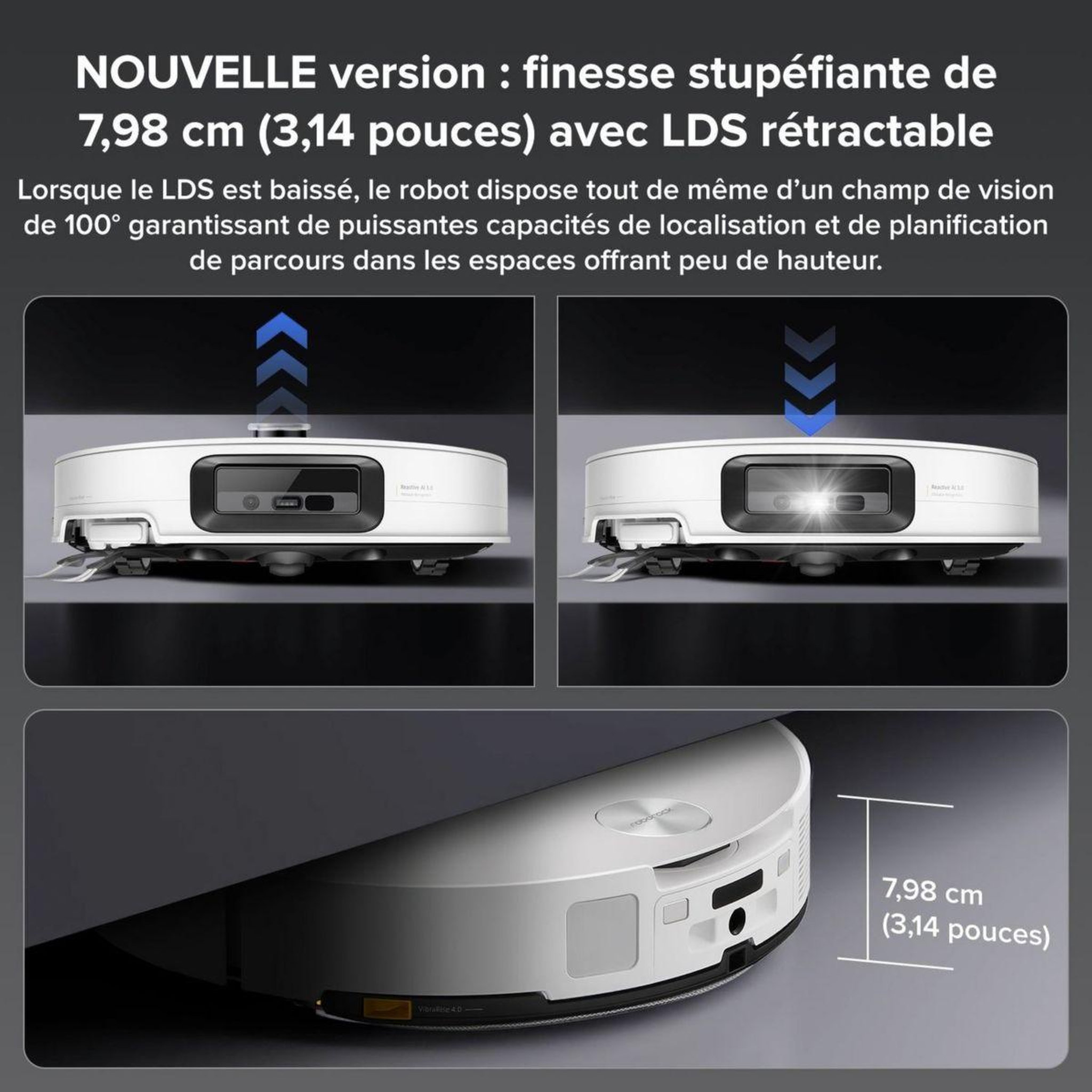 Voir la diapositive 2 : ROBOROCK Robot Aspirateur Laveur Saros 10 blanc