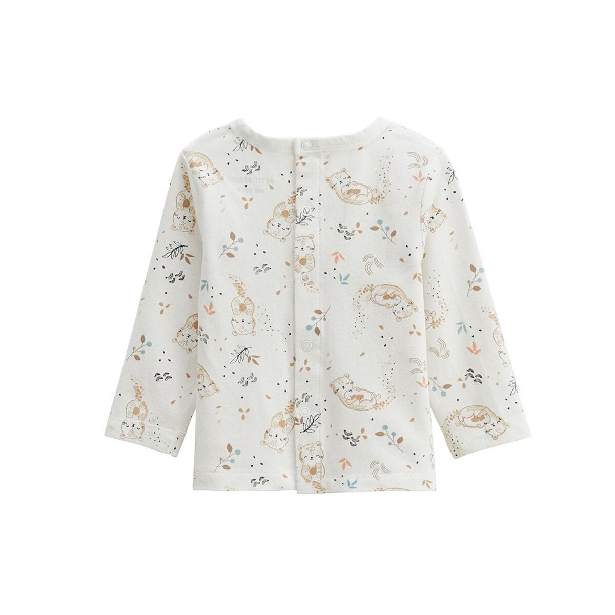 Petit Béguin Ensemble salopette bébé en molleton et t-shirt Mini Loutre