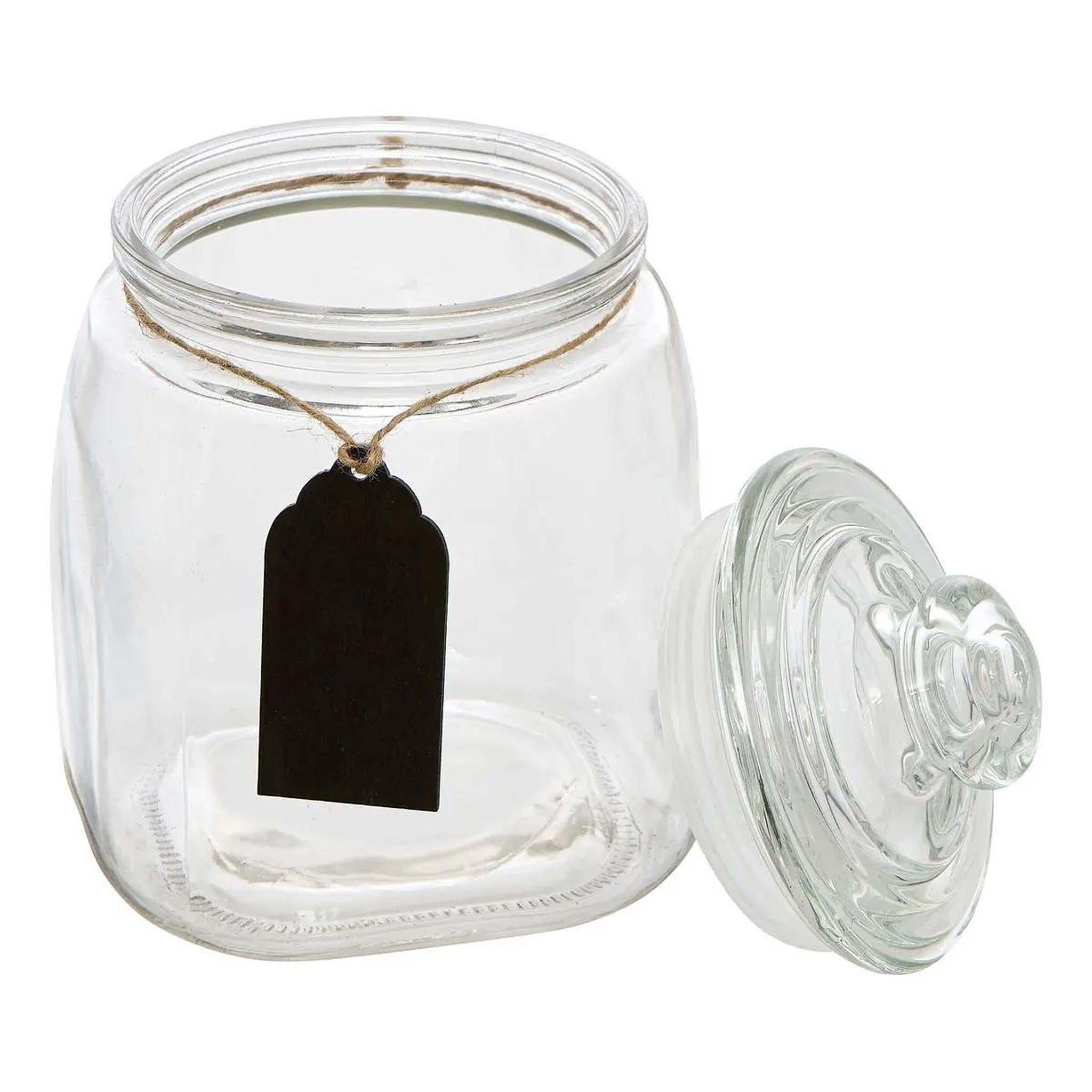 Voir la diapositive 2 : FIVE Bonbonnière en verre  bonby  15cm transparent
