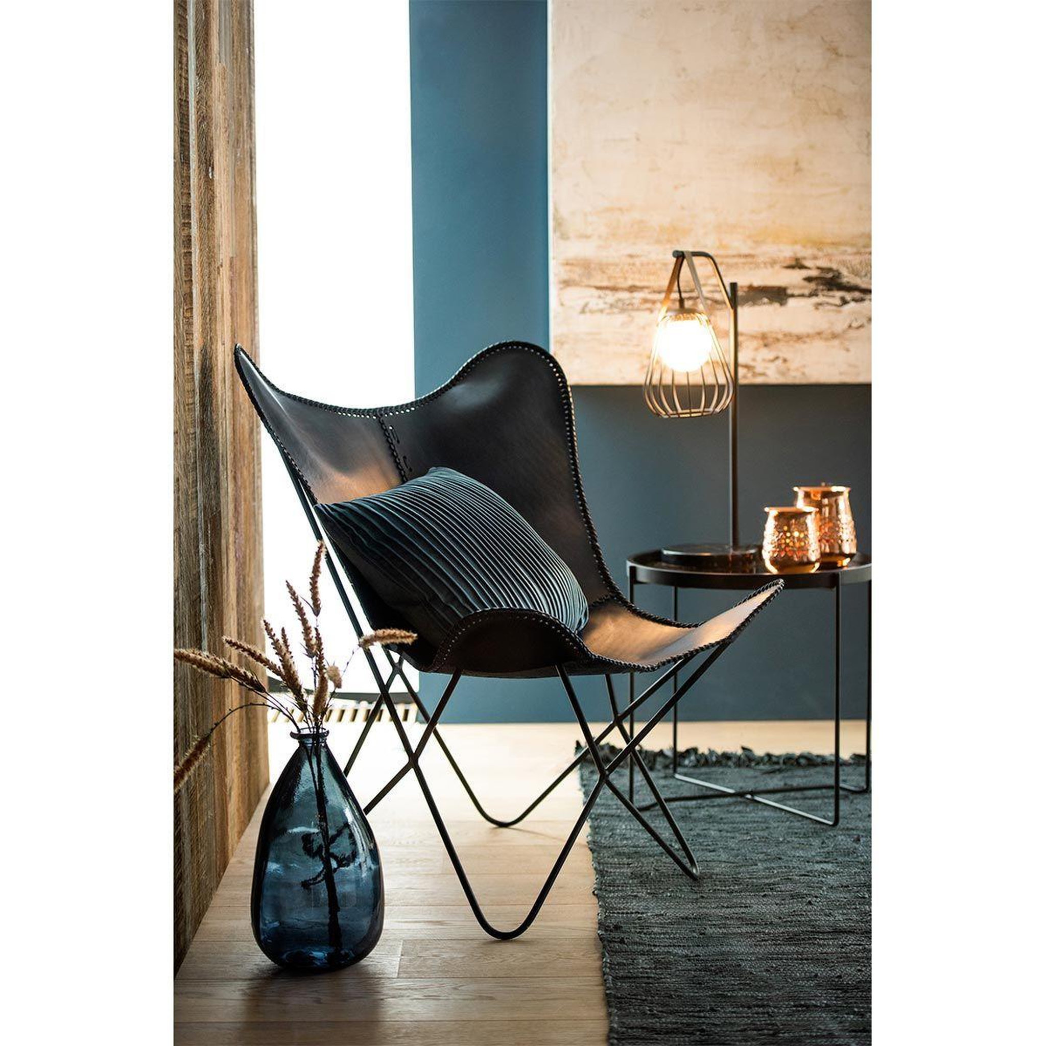 Voir la diapositive 4 : J-LINE Lampe à poser design  ignes  63cm noir