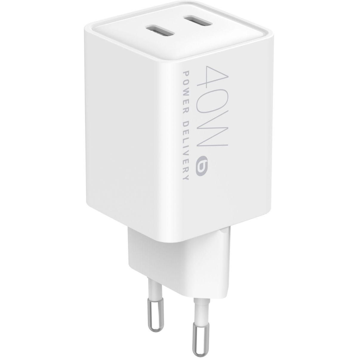 ESSENTIEL B Chargeur 40W PowerDelivery 2 USB-C - Blanc