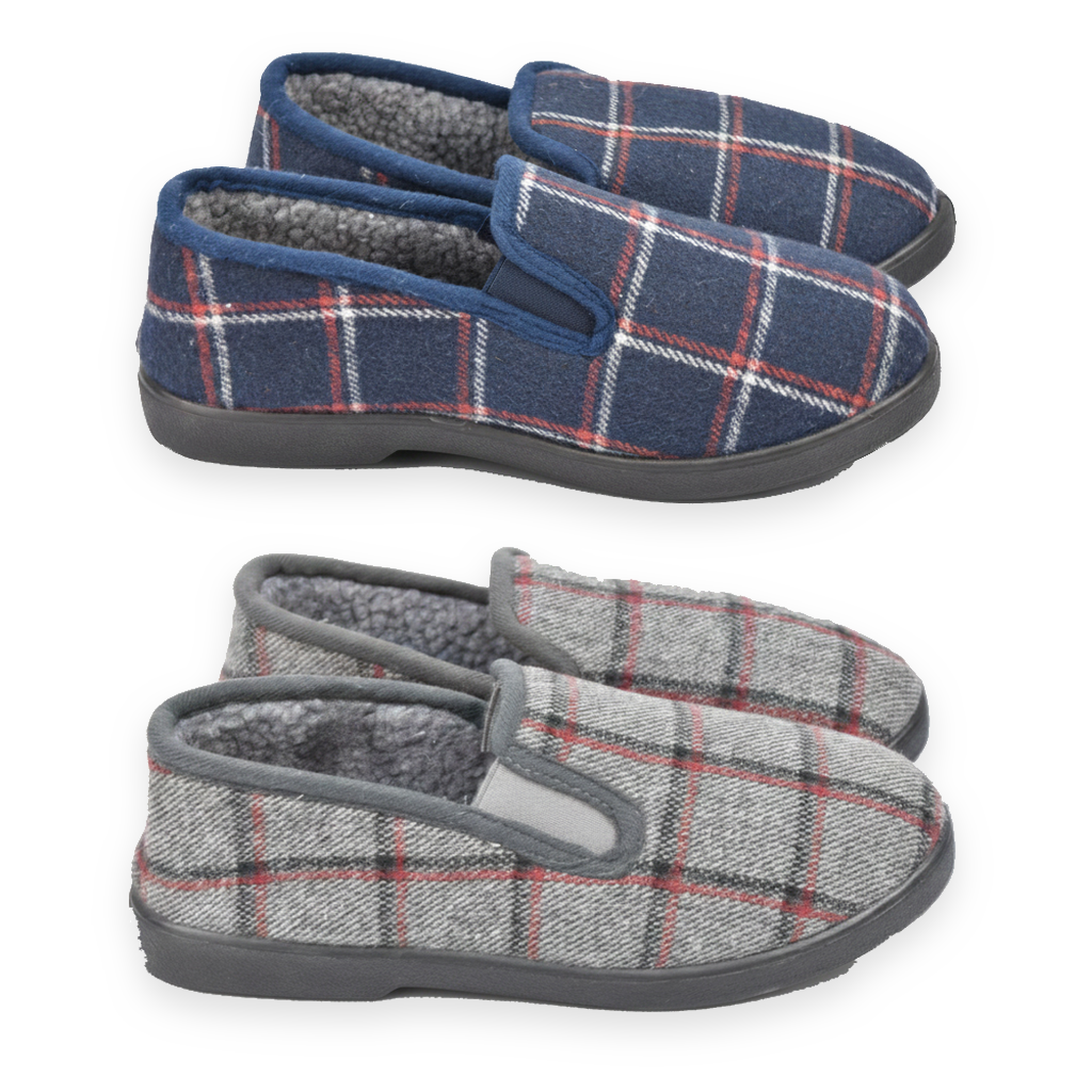 Voir la diapositive 3 : OZABI Ozabi pantoufles charentaises homme pack de 2 paires semelle antidérapante