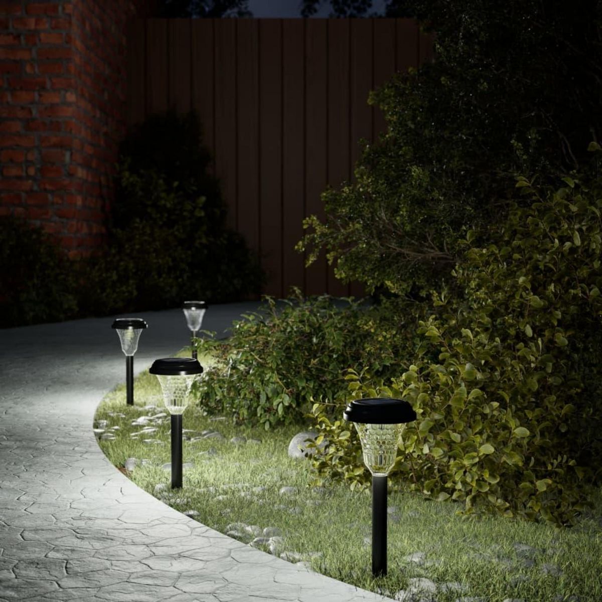 VIDAXL Lampes solaires d'allees et piquets de sol 12 pcs blanc