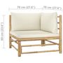Voir la diapositive 6 : VIDAXL Salon de jardin 3 pcs avec coussins blanc creme bambou