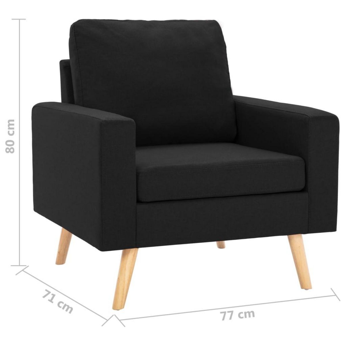 VIDAXL Fauteuil Noir Tissu