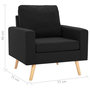 Voir la diapositive 6 : VIDAXL Fauteuil Noir Tissu