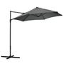 Voir la diapositive 1 : OUTSUNNY Parasol déporté octogonal inclinable pivotant Ø 256 cm acier polyester gris anthracite