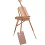 HOMCOM HOMCOM Chevalet d'artiste sur pieds pliable mallette de peinture chevalet avec rangement hauteur réglable  bois de hêtre clair