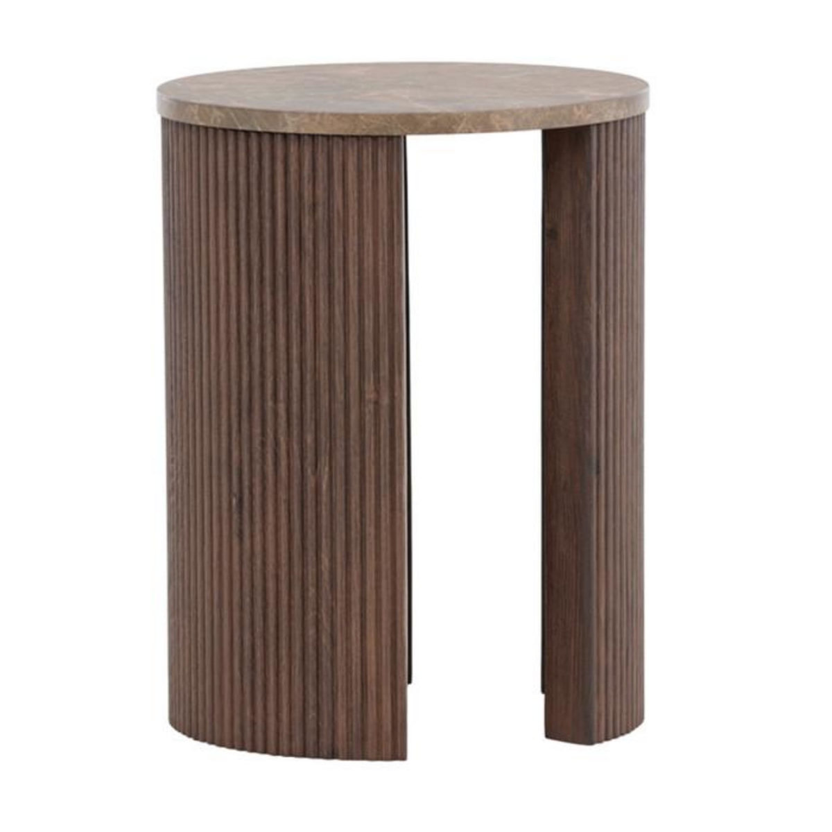 Paris Prix Table d'Appoint Effet Marbre  Bristol  52cm Marron