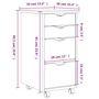 Voir la diapositive 6 : VIDAXL Armoire roulante avec tiroirs MOSS gris bois de pin solide