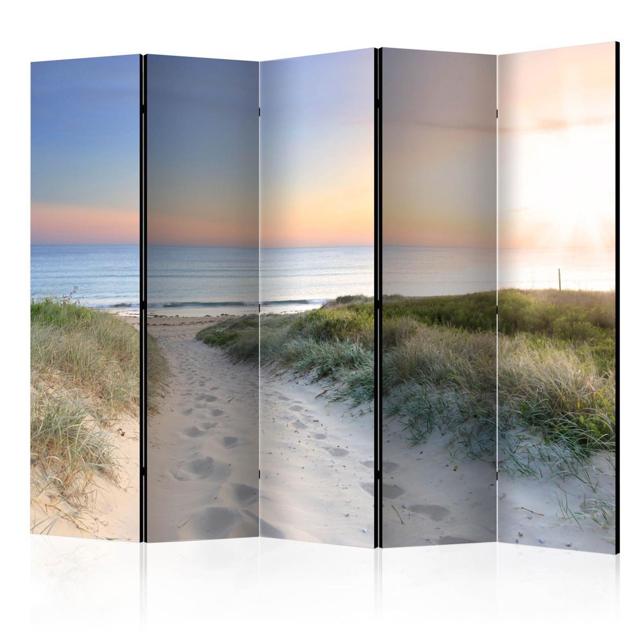 Paris Prix Paravent 5 volets  morning walk on the beach  172x225cm