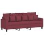 Voir la diapositive 2 : VIDAXL Canape a 3 places Rouge bordeaux 180 cm Tissu