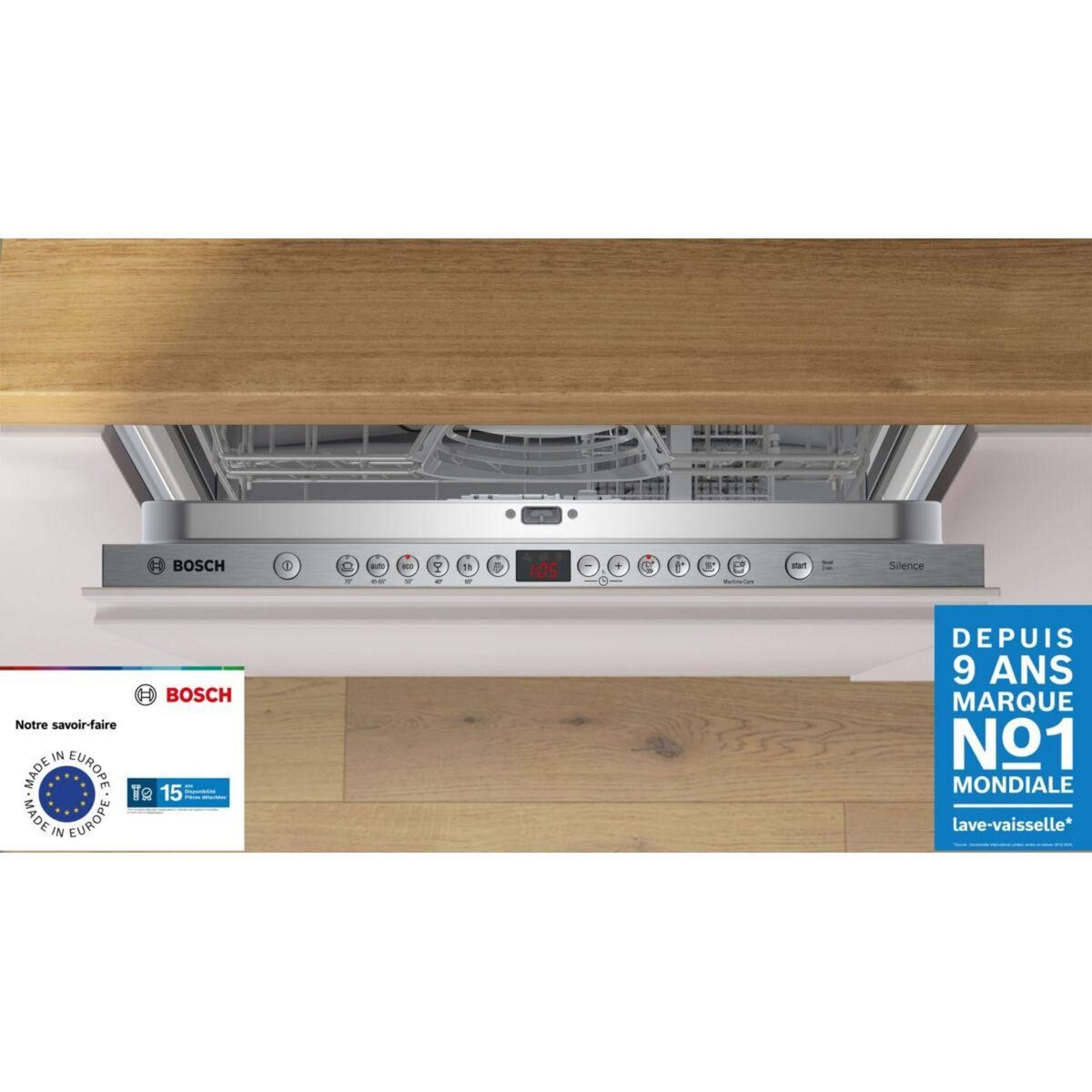 BOSCH Lave vaisselle encastrable SMV26AX01F Série 2, VarioSpeed Plus