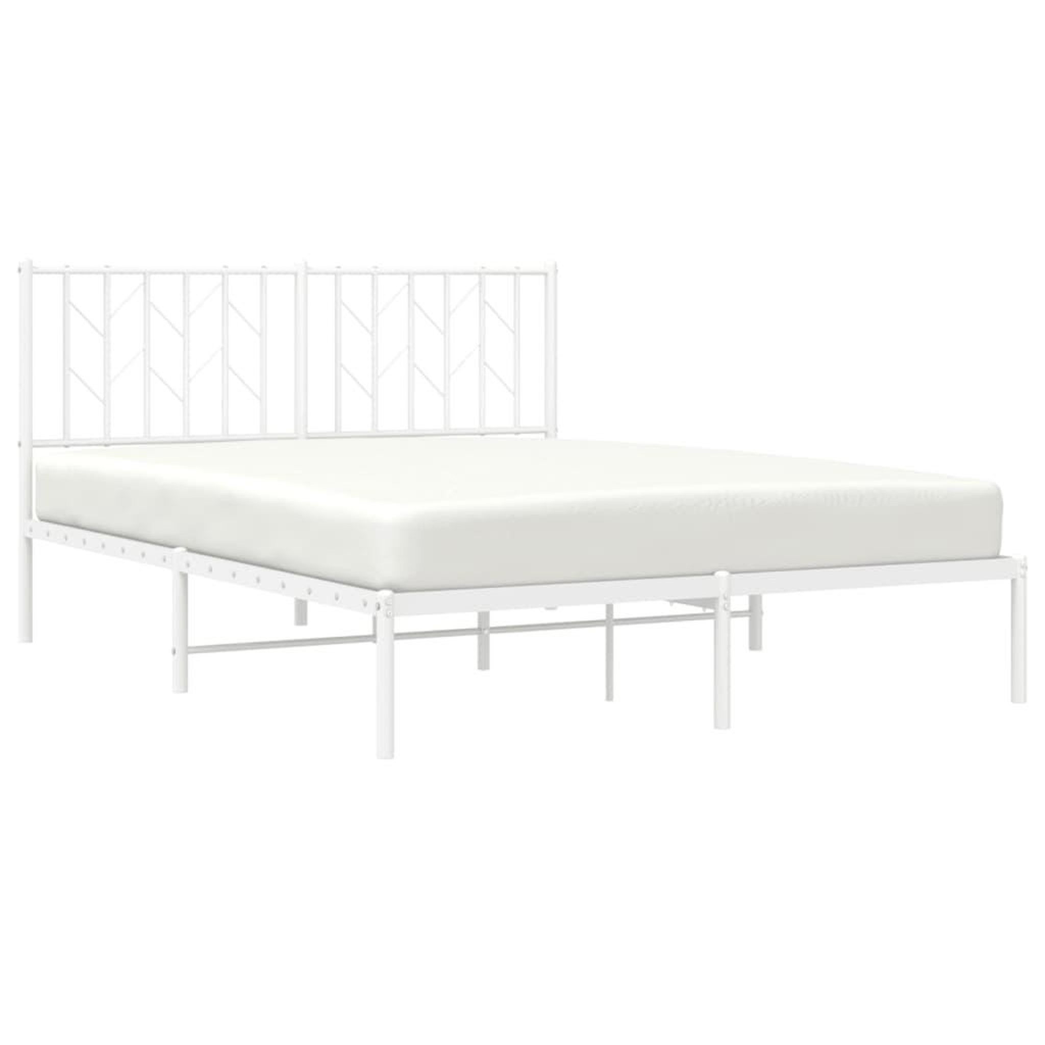 Voir la diapositive 3 : VIDAXL Cadre de lit metal sans matelas et tete de lit blanc 140x190 cm